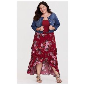 Torrid Floral High Low Skirt